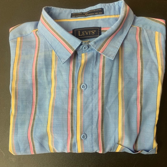 Vintage Levi’s/Striped Blue Yellow Pink White Gray - Picture 6 of 9